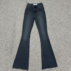 Hollister Curvy high-rise faded black black flare jeans